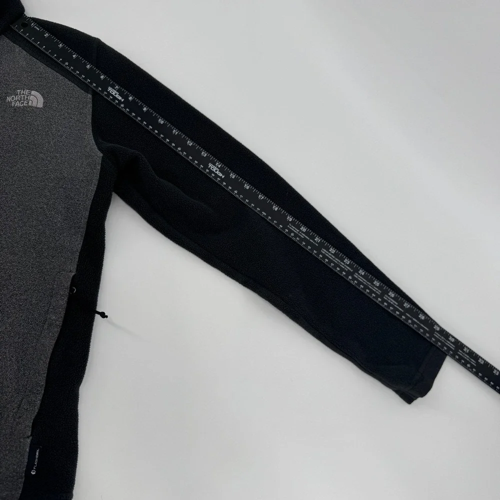 The North Face Mens Full Zip Fleece Jacket Black‎ Gray FlashDry Size Small